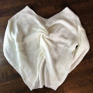 Windsor NWT White Twist Tie Back Sweater Sz L